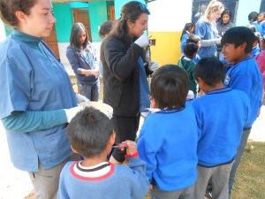 Ashley explaining toothbrushing